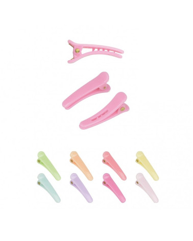 Lot 10 of pastel multicolor 35mm plastic crocodile clips