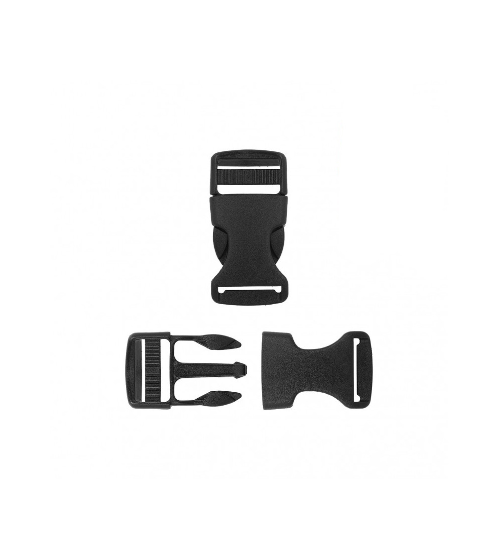 Set di 2 fibbie antiscivolo in plastica nera 47 mm x 24 mm