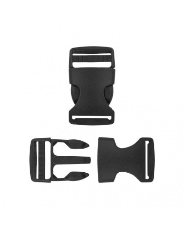 Lot de 2 boucles anti-glisse plastique noir 52mm x 30mm