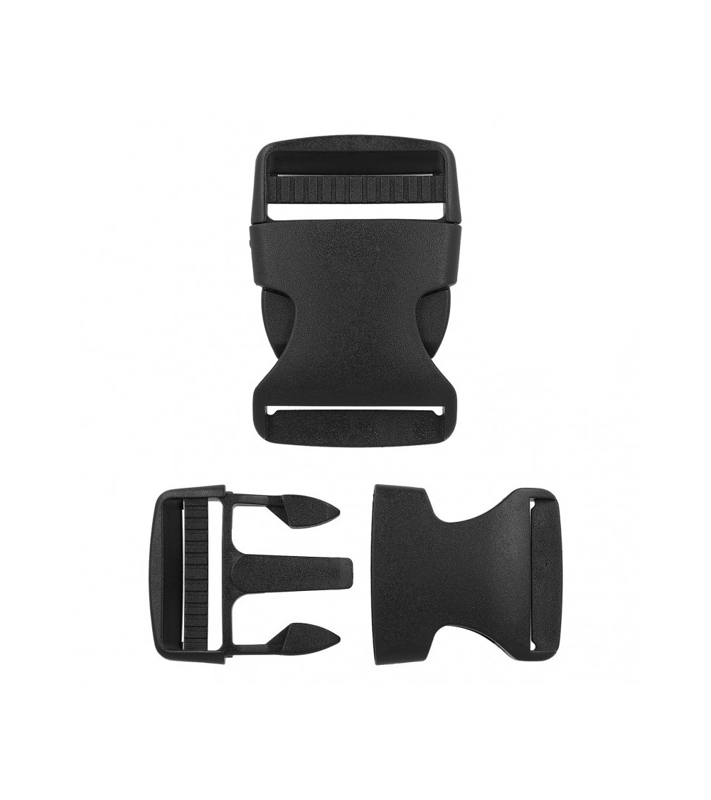 Plastic anti-slip buckle, single unit, black, 66mm x 45mm