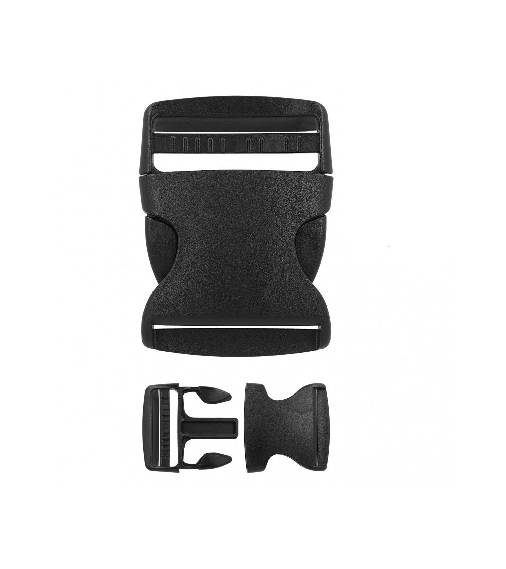 Fibbia in plastica antiscivolo singolarmente nera 78 mm x 58 mm