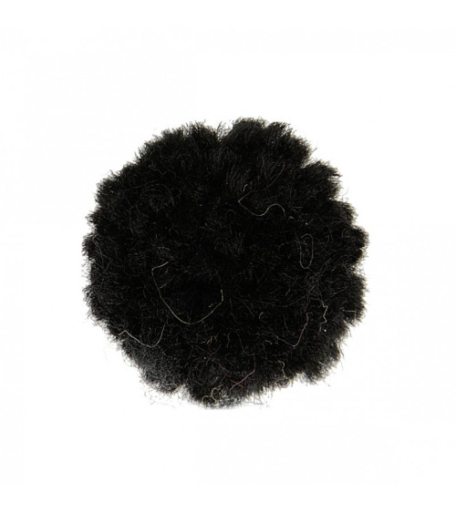 Lot de 12 pompons bouclés noir 25mm