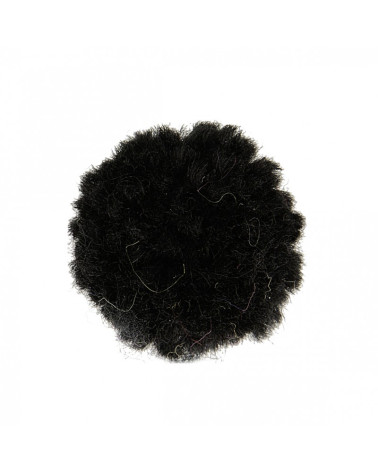 Set di 12 pompon ricci neri 25 mm