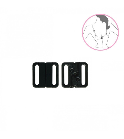 3 Sets schwarzer Badeanzug-Bikini-Clip 15 mm