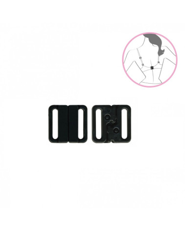 3 Sets schwarzer Badeanzug-Bikini-Clip 20 mm