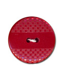 Bouton polyester effet quadrillé et lisse couleur Rouge