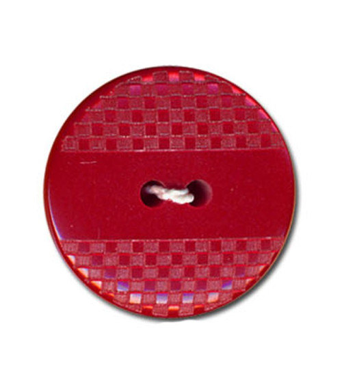 Polyester button with smooth and square effect in red color