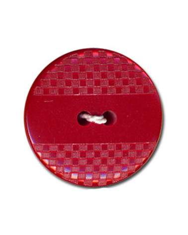 Polyester button with smooth and square effect in red color
