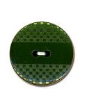 Bouton polyester effet quadrillé et lisse couleur Vert