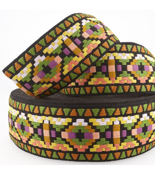 20m film geometric jacquard braid 25mm multi-colored