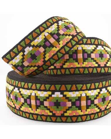 Film 20m geometric jacquard braid 25mm multicolor