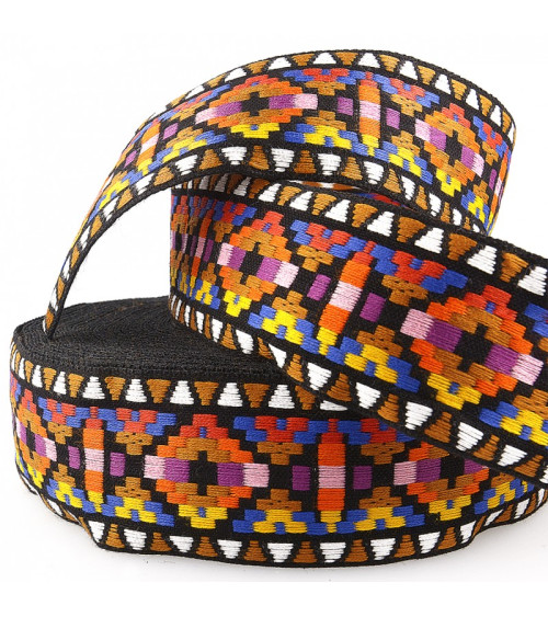 20m film geometric jacquard braid 25mm multi-colored