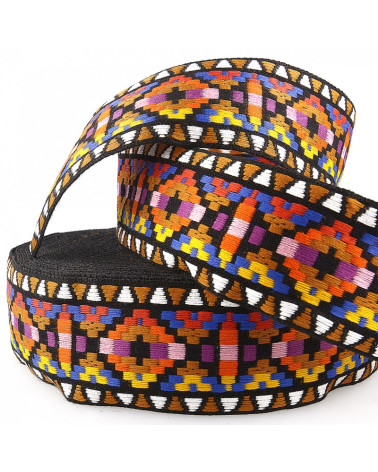 Film 20m geometric jacquard braid 25mm multicolor