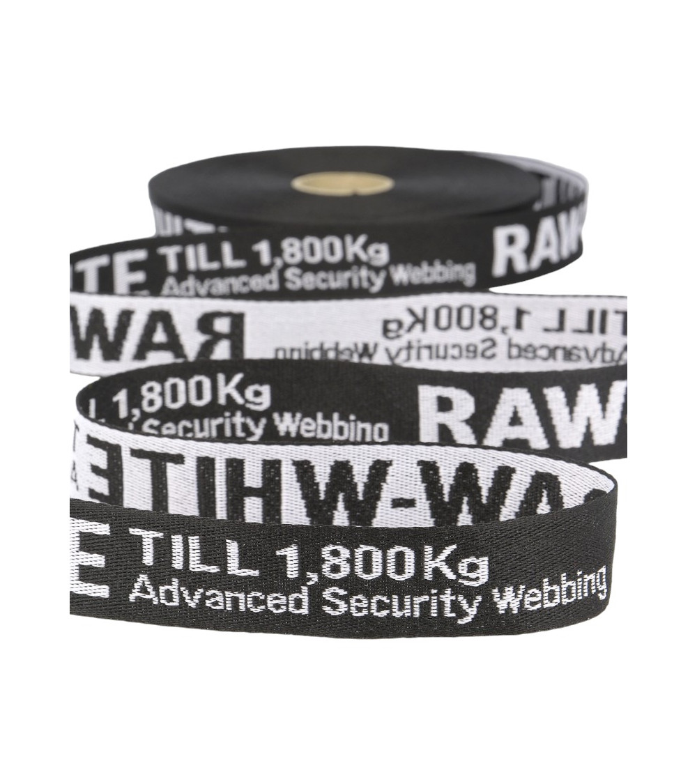 Film 25m jacquard twill RAW WHITE 25mm Black/white