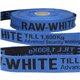 Film 25m sergé jacquard RAW WHITE 25mm Bleu/noir