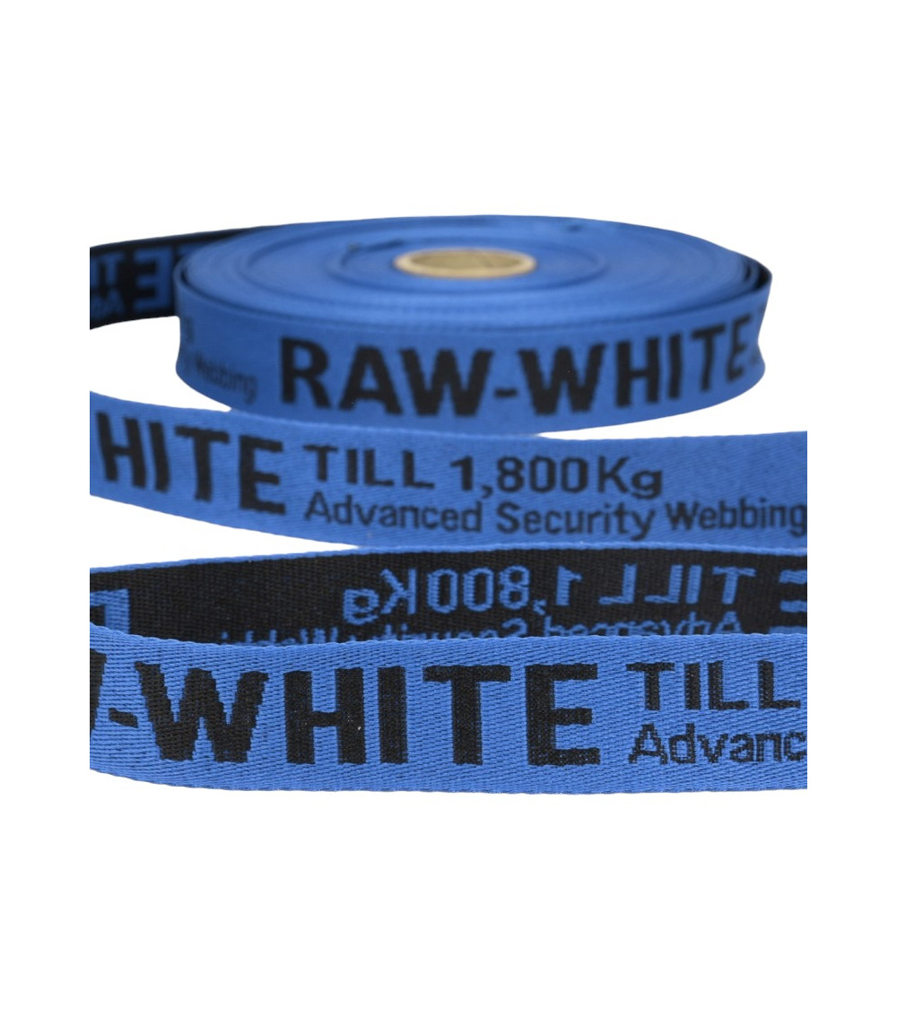 Film 25m jacquard twill RAW WHITE 25mm Blue/black