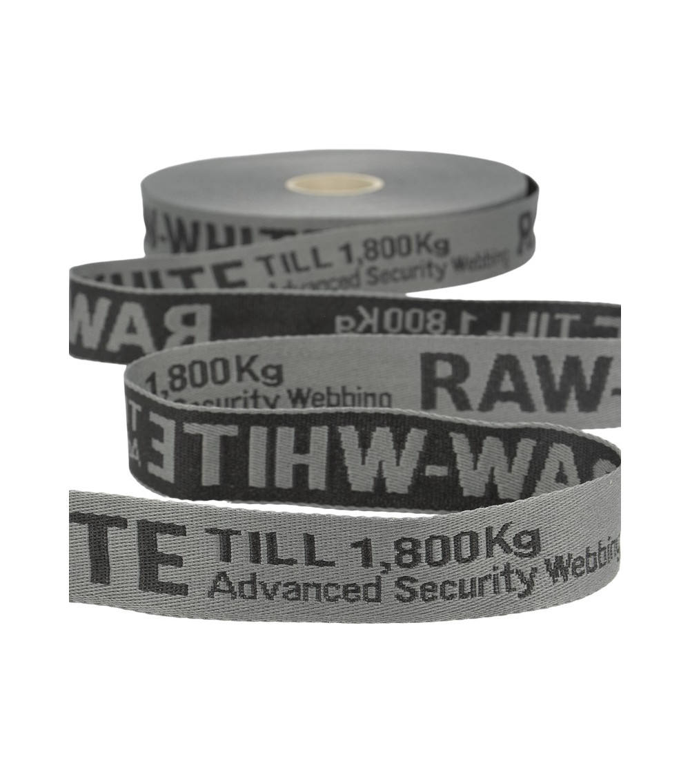 Film 25m twill jacquard RAW WHITE 25mm Grey/black