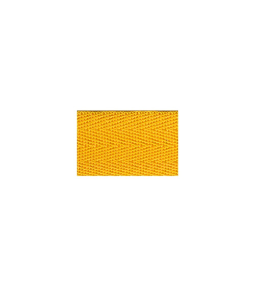 Film 20m polypropylene webbing 25mm Yellow Gold