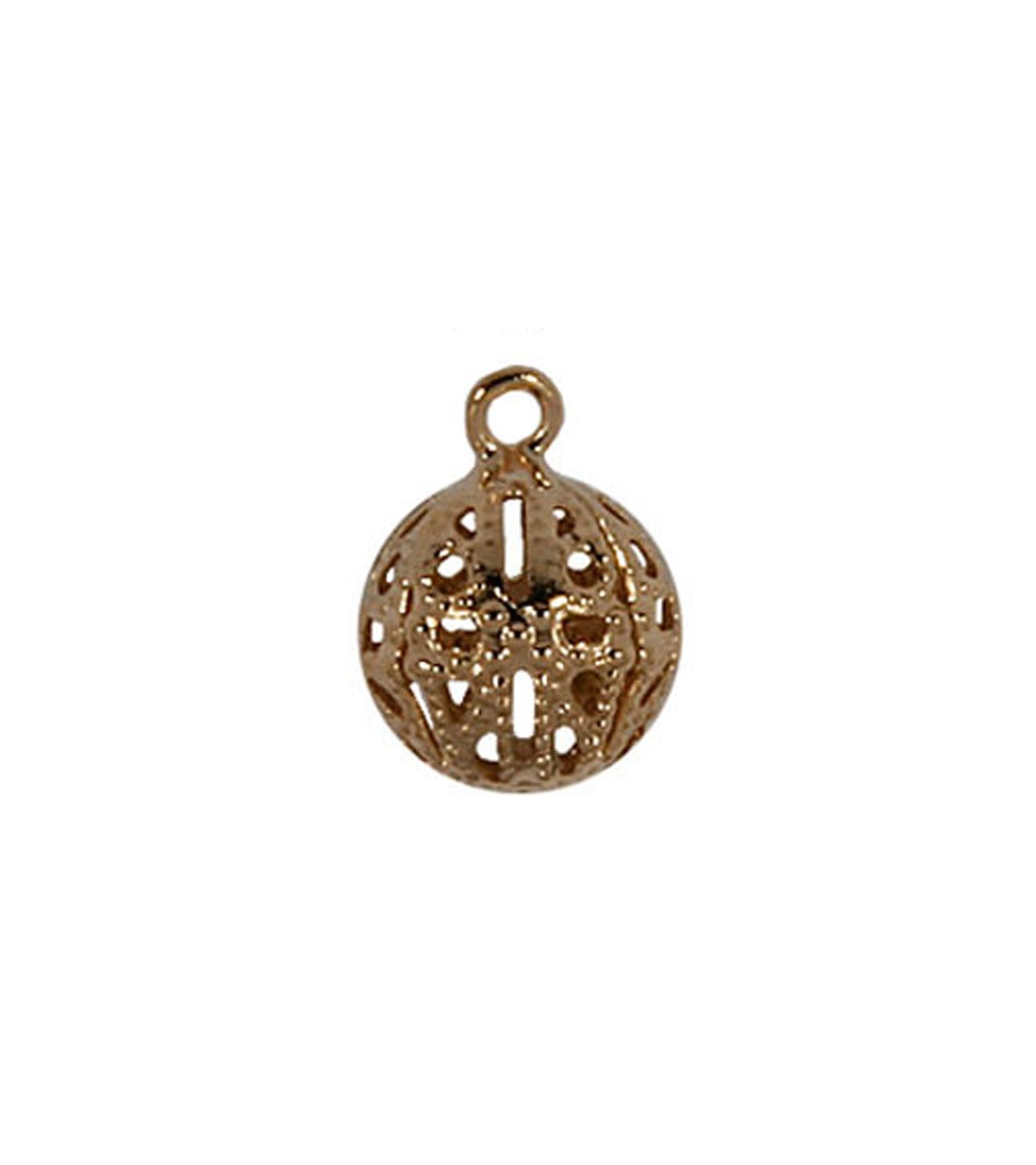 Gold lace ball style metal button