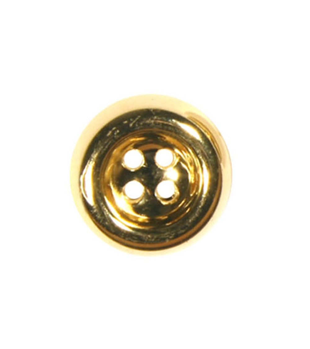 Bottone piatto color oro a 4 fori