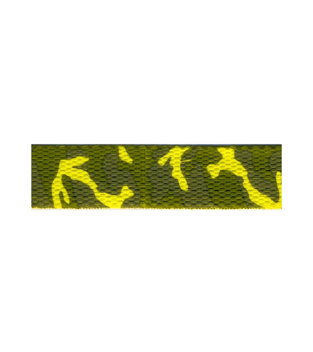 Film 20m sangle militaire fantaisie 25mm jaune citron