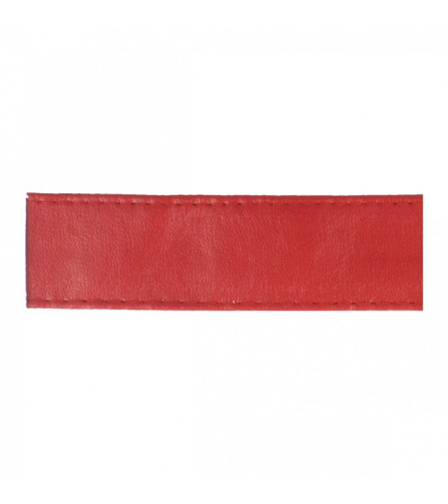 Disquette 15m sangle simili cuir 10mm Rouge