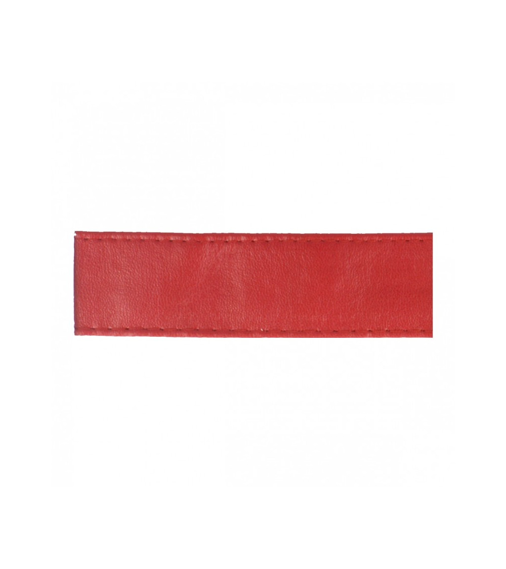 Disquette 15m sangle simili cuir 10mm Rouge