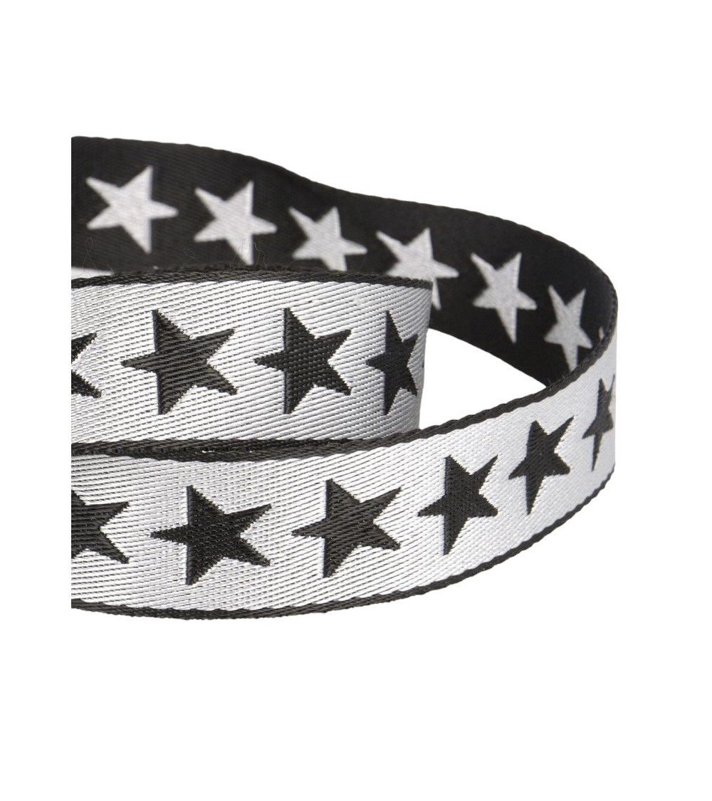 Bobine 25m galon étoiles  25mm Gris