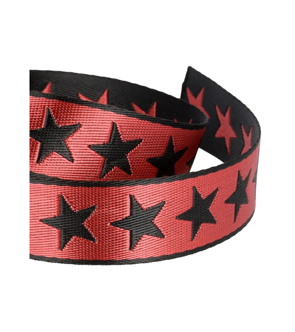 Bobine 25m galon étoiles  25mm Rouge