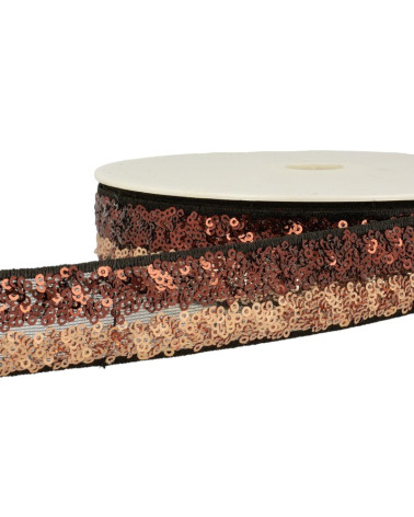 13m reel of two-tone sequin braid 32mm Red/black