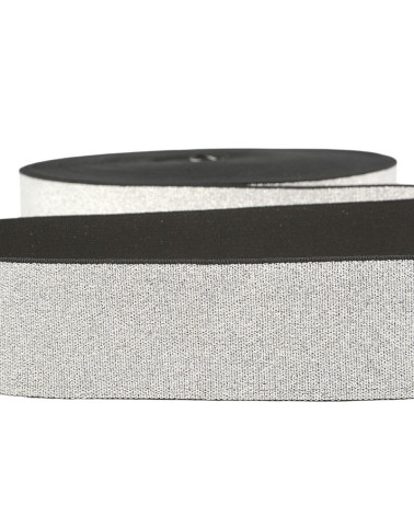 Film 20m Metal elastic 40mm Silver