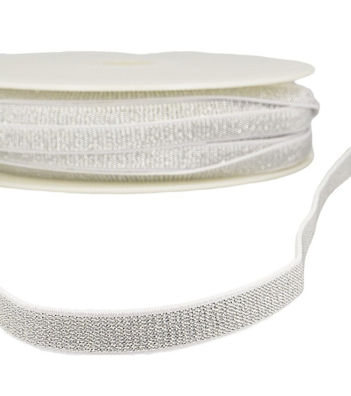 30m reel Metal elastic 10mm edge White/silver