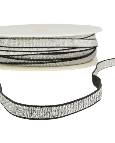 30m reel Metal elastic 10mm edge Black/silver