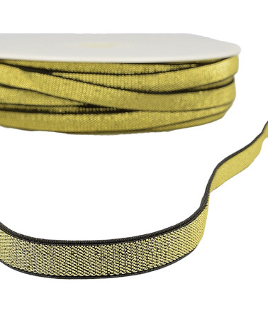 Bobina da 30m Elastico in metallo Bordo 10mm Nero/oro