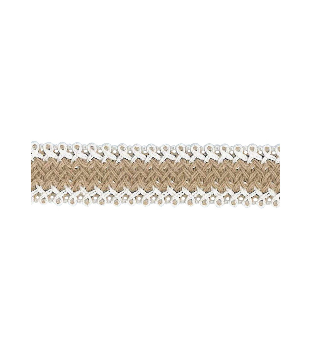 12,5 m Spule, Leinen-/Baumwollgeflecht, 15 mm, Beige