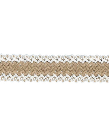 12,5 m Spule, Leinen-/Baumwollgeflecht, 15 mm, Beige
