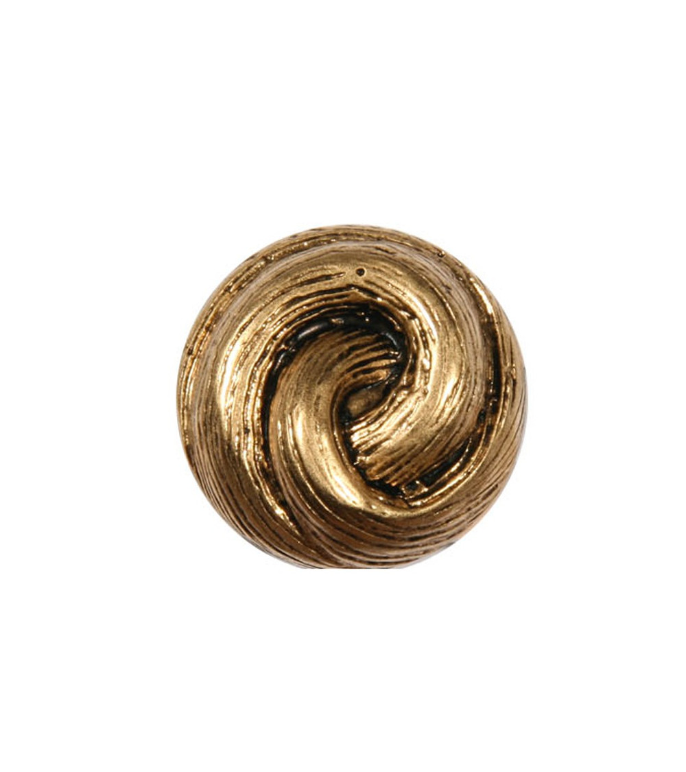 Gunmetal knotted ball in aged gold metal
