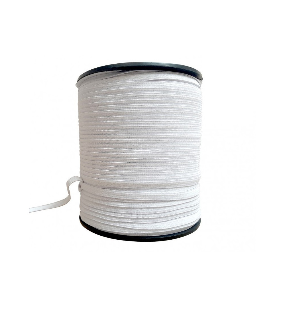 Treccia elastica 5 mm bianca 150 metri Made in France