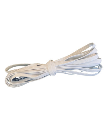 Flat elastic braid 4mm white