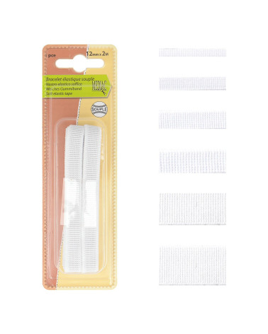 Trenza elastica plana 8mm blanco