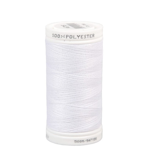 Bobine fil blanc polyester 500m Oeko-Tex