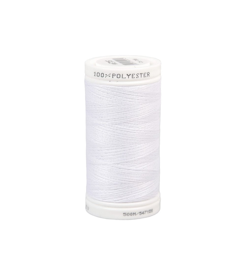 Spool of white polyester thread 500m Oeko-Tex