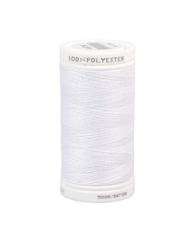 Spool of white polyester thread 500m Oeko-Tex