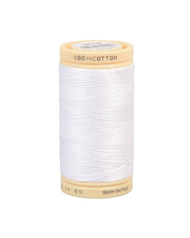 Spool of white cotton thread 500m Oeko-Tex