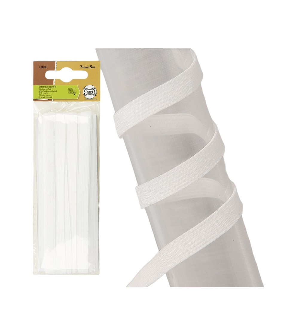 Elastique souple 3mm blanc Elastique souple 3mm blanc