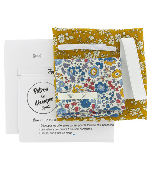 Kit foulchie et headband en Liberty pour femme