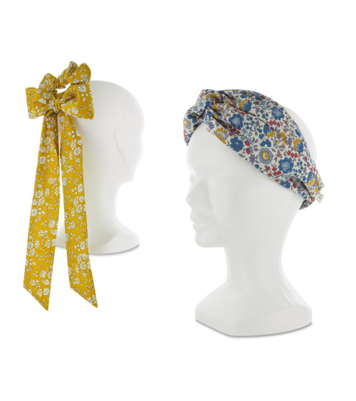 Kit foulchie et headband en Liberty pour femme