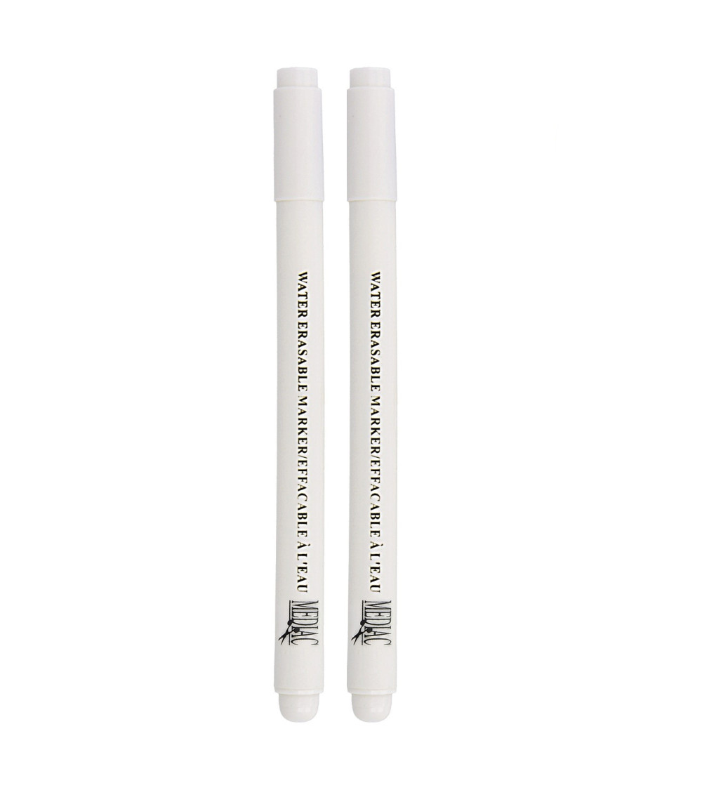 Lot de 2 stylos blancs effaçables à l'eau