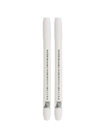 Lot de 2 stylos blancs effaçables à l'eau