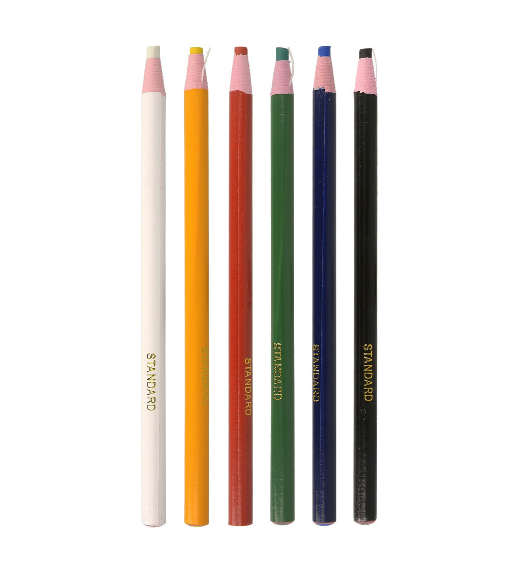 Set of 6 easy size chalk pencils